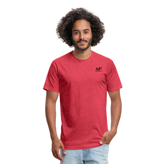 Muslim Fit Modern Fitted Cotton/Poly T-Shirt - Black Logo - heather red
